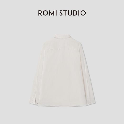 ROMI STUDIO“去繁就简”棉质砂洗微皱肌理极简翻领衬衣RW25SSG0137 商品图1