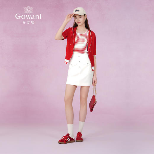 乔万尼针织衫女夏短袖新款减龄连帽设计EM2M896 商品图2