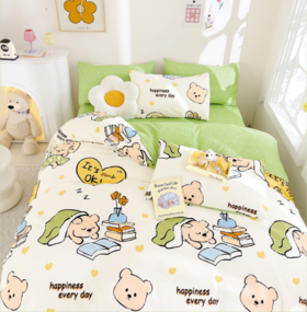 [福利款] 多喜爱美眠康 全棉新疆精梳棉卡通印花套件 开心小熊