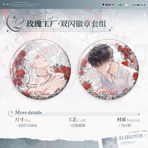 猫耳 FM 我在无限游戏里封神 玫瑰工厂 马口铁徽章套组 国谷 耽美 商品图0