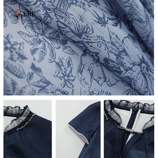 司歌渐变印花短袖木耳领连衣裙A911068X 商品图2