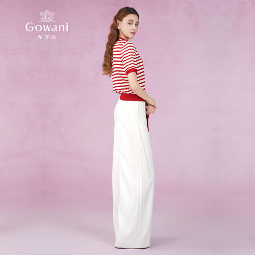 乔万尼针织衫女夏短袖减龄条纹设计EM2M891 商品图3