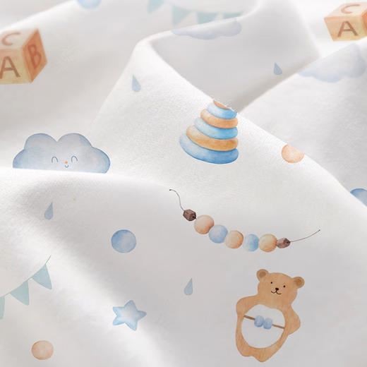 贝彤针织棉抱被方块小熊单层款Cb2149蓝色/Cb2150粉色90*90cm 商品图2