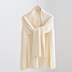 素道有机彩棉 100%棉针织长款披肩 180*70cm均码纯棉防寒保暖毯