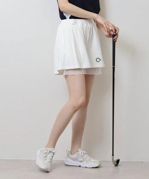 CECIL McBEE green 高尔夫女士 薄纱拼接短裤 防走光含内衬 商品图3