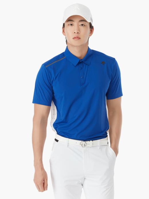 日系原单高端高尔夫品牌 男士新品 撞色拼接网眼透气短袖翻领T恤 商品图2