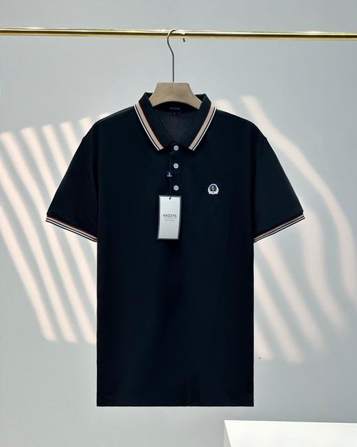 哈吉斯polo衫 ！2025年新款英伦夏季男装双条间色领POLO衫 商品图0