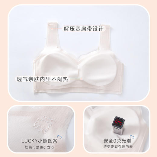 【夏天不怕热】 发育期学生内衣少女无痕初高中学生抹胸透气薄款固定背心女童文胸 商品图2