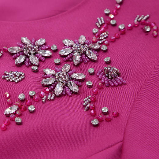 QF840斯尔丽2025新款气质轻奢法式钉珠修身放摆宴会礼服显瘦显高连衣裙 商品图10