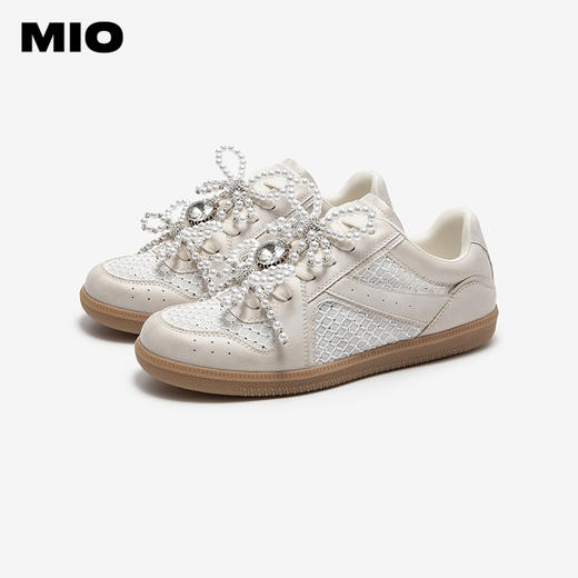 MIO米奥芭蕾女鞋串珠蝴蝶结网面德训鞋运动单鞋板鞋M254544609 商品图2