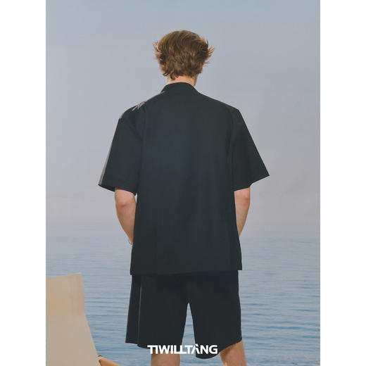 启世录TIWILLTANG“衍绅对世”X型门襟黑白新中式衬衫 商品图2