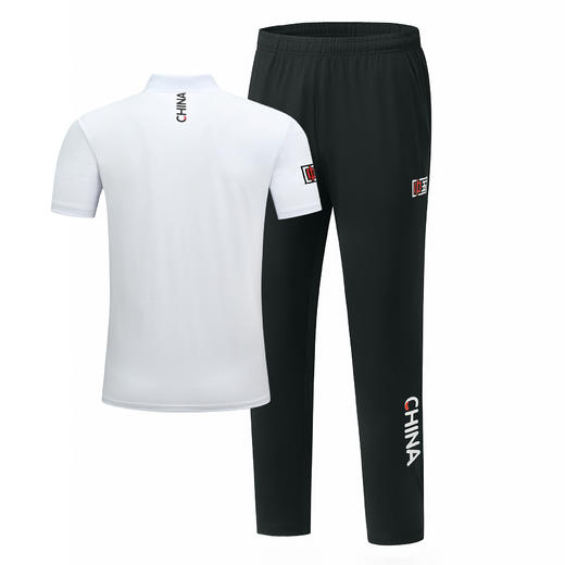 中国队运动套装短袖长裤套装速干透气polo衫 商品图3