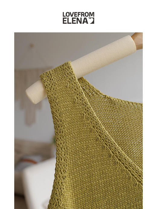 ​“酵素棉云感“精密肌理镂空修身V领背心 商品图3