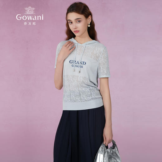 乔万尼针织衫女新款短袖连帽衫EM2M912 商品图1