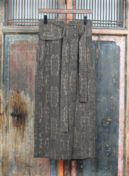 盛唐牡丹| 锦油绸香云纱系带女裤 商品图0