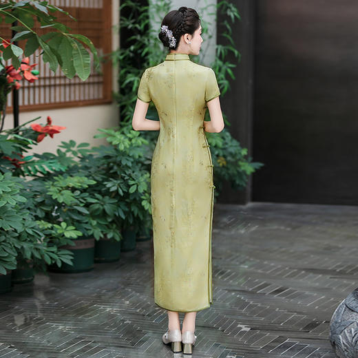 WX-2025春季新款真丝旗袍中式桑蚕丝连衣裙手工缝制送考宴席日常可穿 商品图4