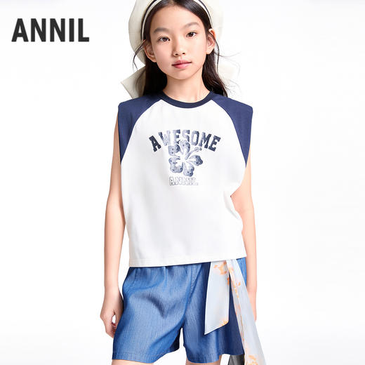 【实体店同款】女童无袖针织衫夏季新款安奈儿童装AG521672 商品图2