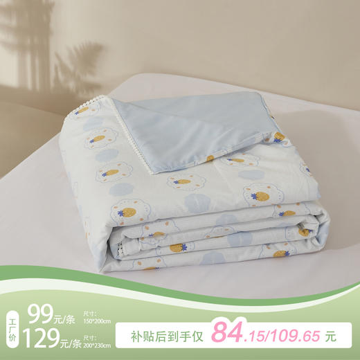 利路米特惠款清凉水洗夏被天空蓝 商品图0