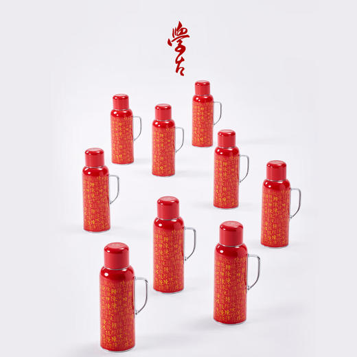 学古X字在 一原传家壶百家福 百家姓联名保温壶 红色 595ml 商品图2