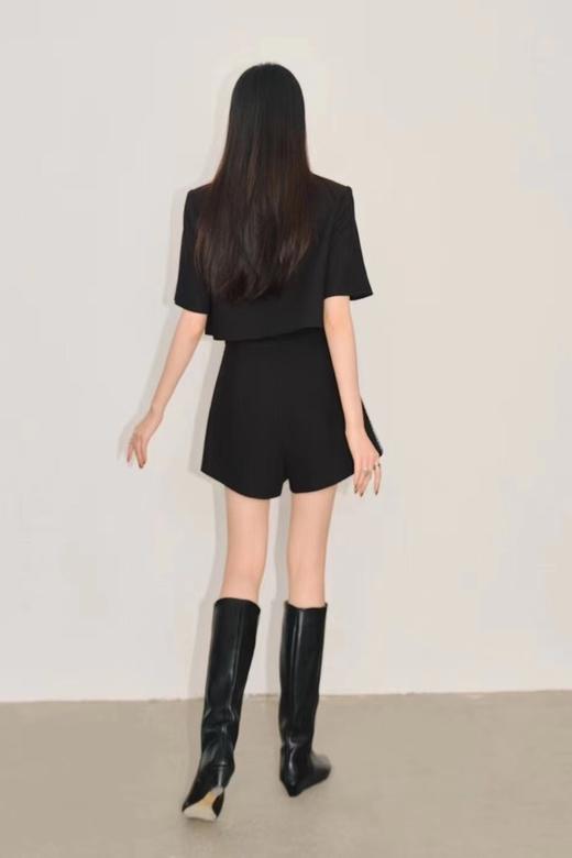 ESTELLICA 黑色小香风圆领外套短裤套装 18202 商品图8