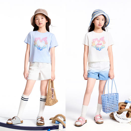 【实体店同款】女童短袖针织衫夏季新款安奈儿童装AG521671 商品图3