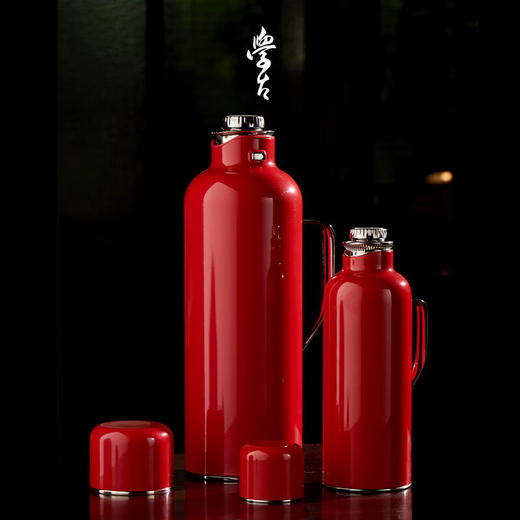 学古 一原传家壶 中式复古焖茶壶热水壶暖壶热水瓶家用保温1.6L 红色 1.6L 商品图1