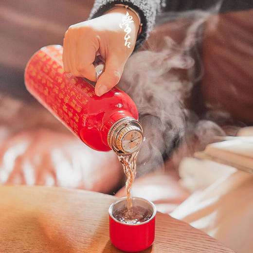 学古X字在 一原传家壶百家福 百家姓联名保温壶 红色 595ml 商品图7