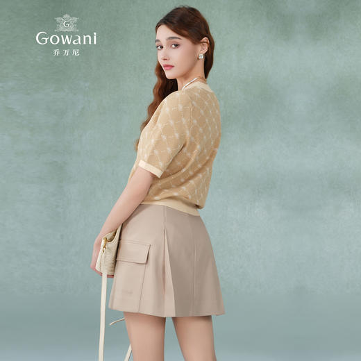 乔万尼新品针织短袖上衣时尚设计感圆领EM2M895 商品图3