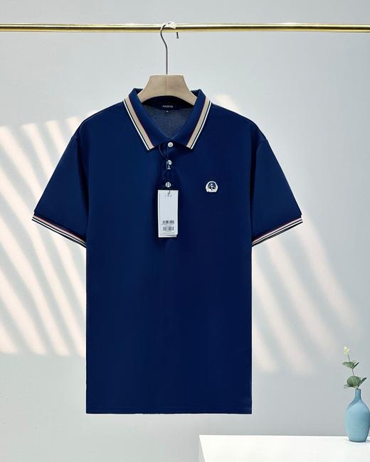 哈吉斯polo衫 ！2025年新款英伦夏季男装双条间色领POLO衫 商品图5