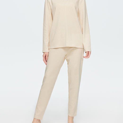 素道素道有机彩棉 男女款长袖秋衣套装 圆领直筒秋衣秋裤 春秋衫 商品图3