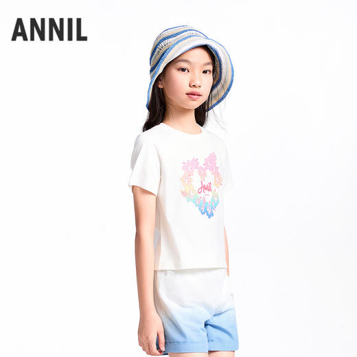 【实体店同款】女童短袖针织衫夏季新款安奈儿童装AG521671 商品图2