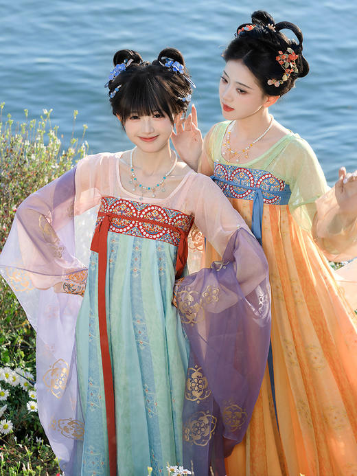 【重回汉唐永遇乐】原创齐胸16破裙披帛套装唐制汉服女装姐妹款夏 商品图3