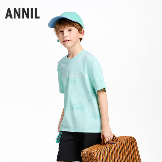 【实体店同款】男童圆领短袖针织衫夏季新款安奈儿童装AB521644 商品图1