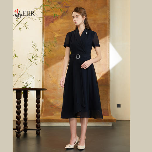 司歌收腰雪纺气质风衣连衣裙夏短袖A911286X 商品图4