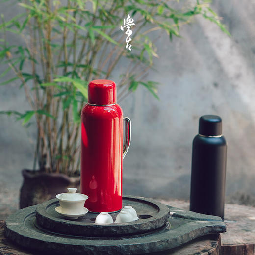 学古 一原传家壶 中式复古焖茶壶热水壶暖壶热水瓶家用保温1.6L 红色 1.6L 商品图4