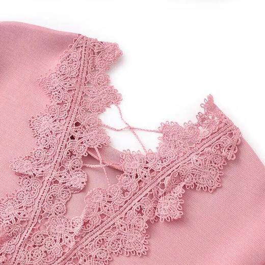 【高货wl】全新升级【铂金会员275/天猫369/差价94】(99933)洛诗琳简约舒适休闲圆领上衣宽松拼蕾丝半身裙两件套女 商品图3