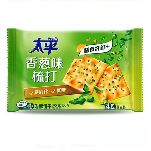 太平 低糖(香葱味)梳打饼干 100g/袋 商品图0