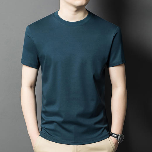 【纯棉三防黑科技男士t恤】夏季新款百搭休闲纯色圆领短袖男 商品图5