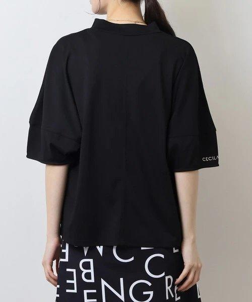 CECIL McBEE green 高尔夫女士 宽松落肩字母半袖T恤 简约舒适 商品图11