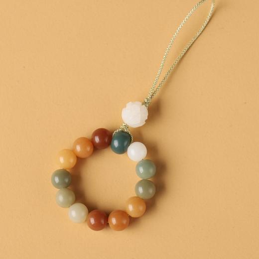 【敦煌色·多宝莲花菩提根挂件】檀木手机指环扣 手机挂绳挂链u盘挂饰男女款手机环指扣挂件 商品图6