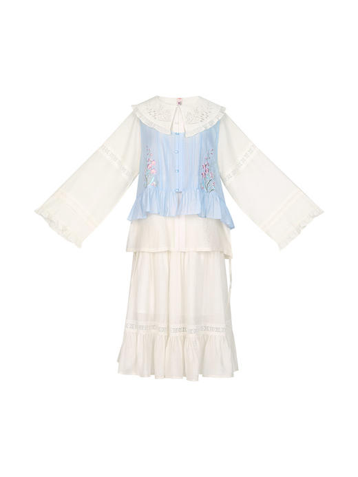 【重回汉唐晓梦翩翩】娃娃领衬衫马甲半身裙明制改良新中式汉服女 商品图4