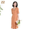 佐尔美夏季新款时尚气质桑蚕丝短袖连衣裙女M42LS52 商品缩略图0