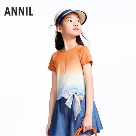 【实体店同款】女童短袖针织衫夏季新款安奈儿童装AG521673 商品图1