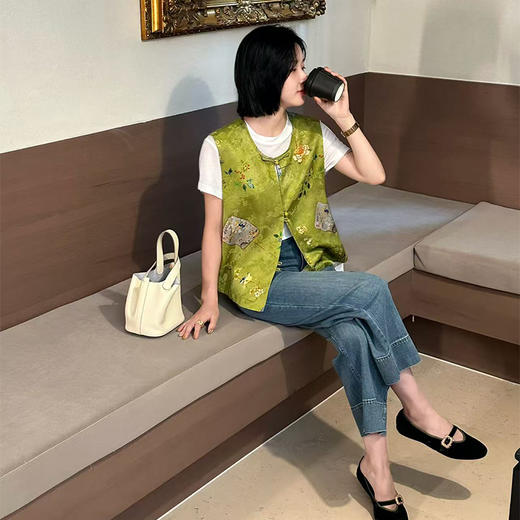 【不退不换】【现货】良木礼天丝国风马甲 商品图3