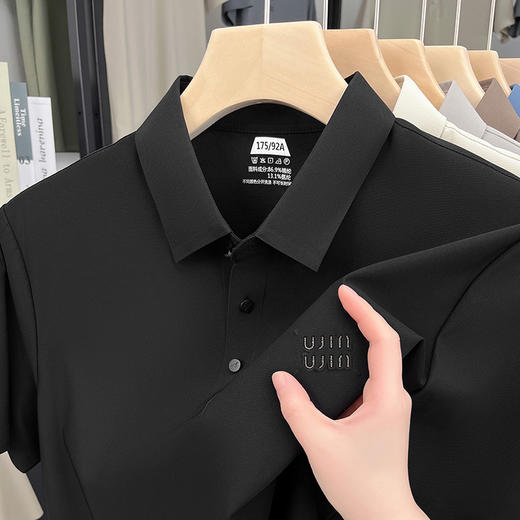 夏季半袖衫冰丝POLO衫男T上衣 短袖T恤男商务翻领 商品图2