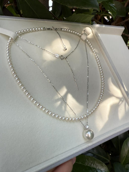 423-4 超值cry 王妃两件套 爱迪生珍珠吊坠项链 4-4.5mm极光近正圆baby珠素链 商品图14