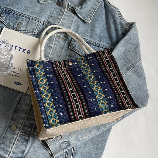售完不补【敦煌丝路纹迹·托特包】民族风托特包包女 新款时尚手提包女小众设计编织包女 商品图1