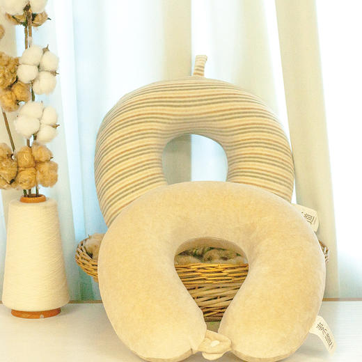 素道有机彩棉记忆棉U型枕 护颈椎枕 商品图2