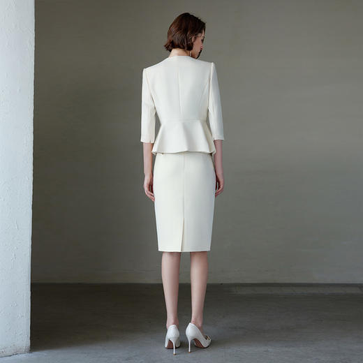 IWY/春夏新款七分袖西装套裙女气质通勤白色美容院接待正装CS2243 商品图4