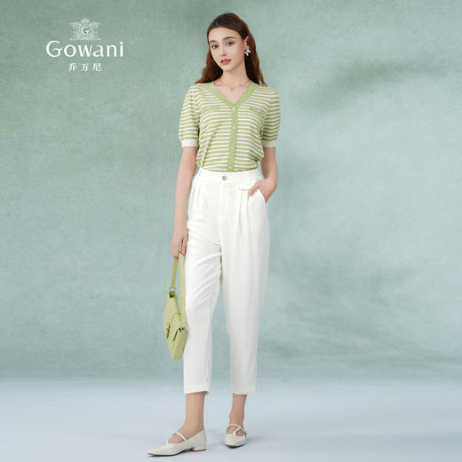 乔万尼针织衫女新款短袖减龄条纹EM2M907 商品图2